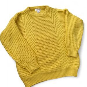 Vintage Yellow Sweater 80s Jumper Acrylic M